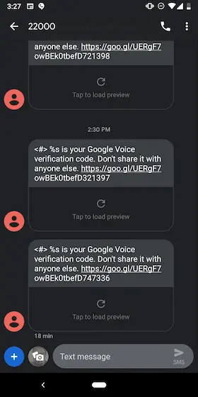 someone sent me a Google voice